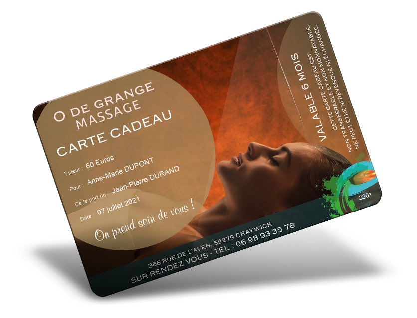 Carte Cadeau Massage En Institut Dunkerque
